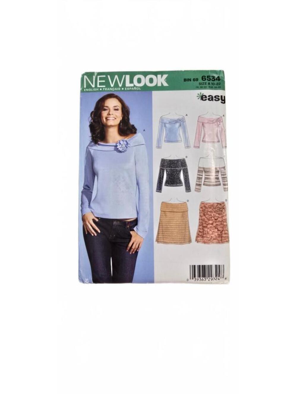 New Look Sewing Pattern 6534 - Easy Women's Tops and Skirts Size 12-20